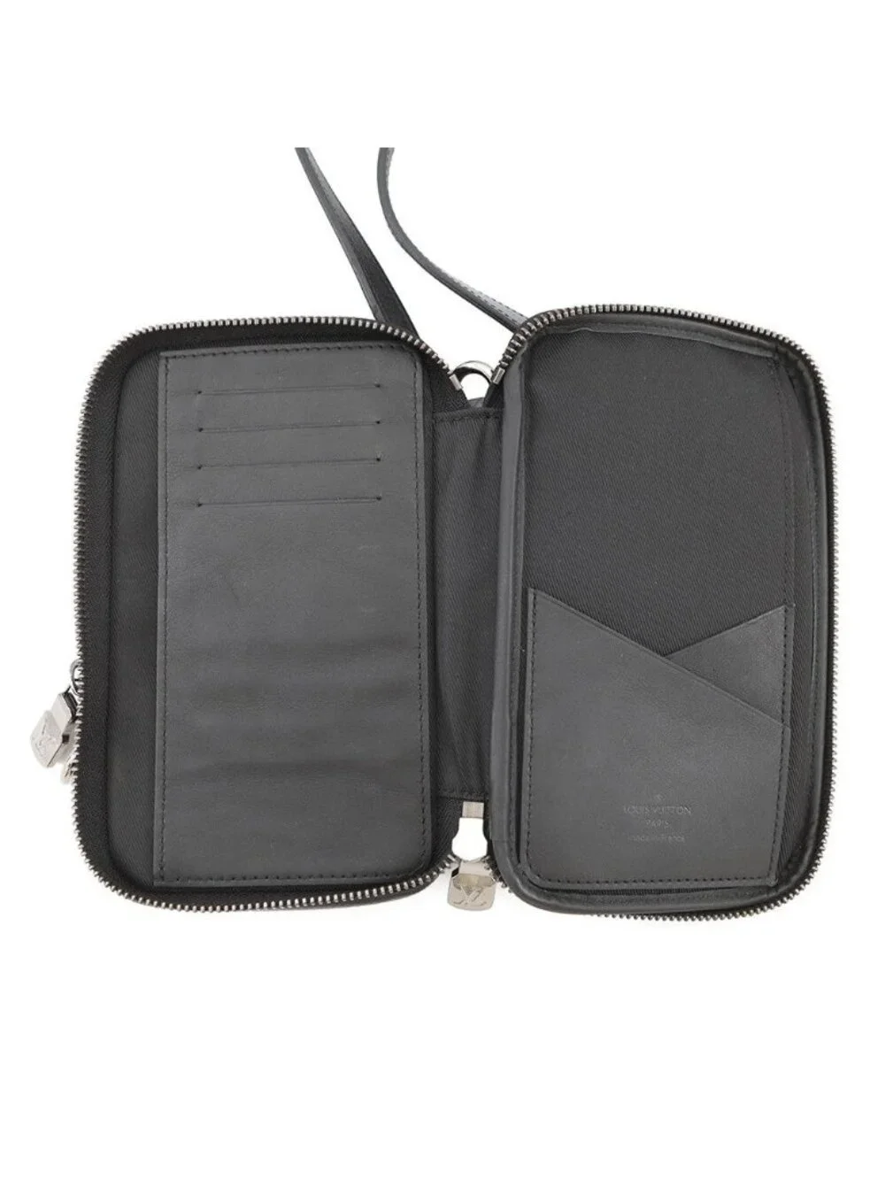 Louis Vuitton Shoulder Bag Monogram Eclipse Reverse Double Phone Pouch Black